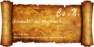Csanády Norbert névjegykártya