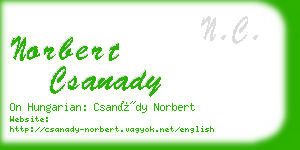 norbert csanady business card